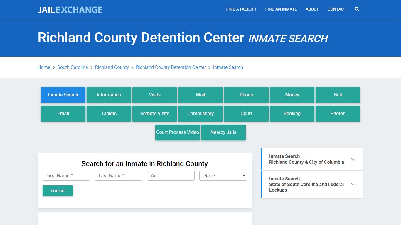 Richland County Detention Center Inmate Search - Jail Exchange