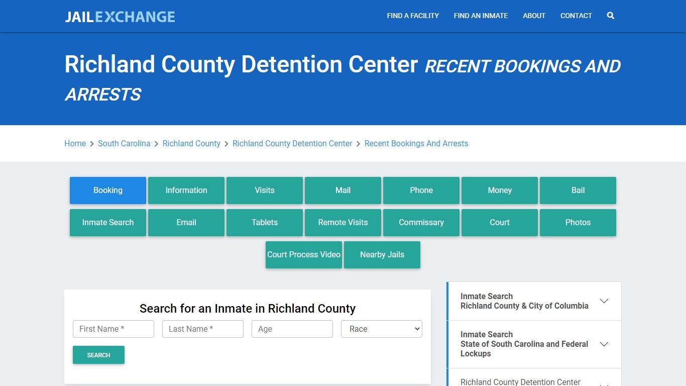 Richland County Detention Center Recent Bookings And Arrests